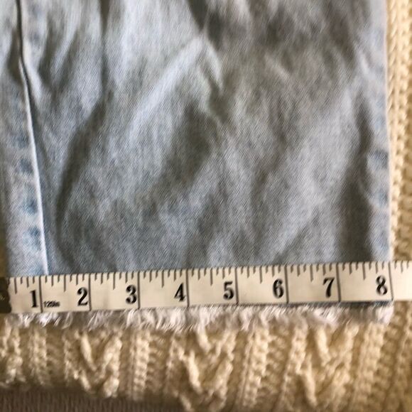 XHILARATION light wash wide leg crop denim jeans silver studs size 5 small - Picture 11 of 13